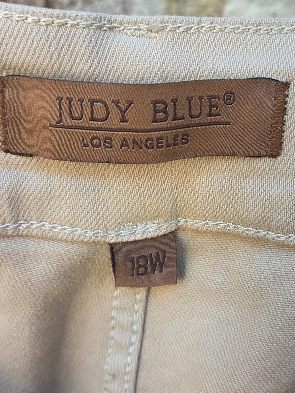 Judy Blue Women Garment Dyed Jeans 18W Khaki Tan Flare Leg Butt Lift